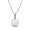 8.0mm Cushion-Cut Opal and Diamond Accent Vintage-Style Drop Pendant in 10K Gold - 17"