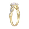 6.0mm Opal and 0.16 CT. T.W. Diamond Frame Infinity Shank Promise Ring in 10K Gold