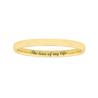 Ladies's 2.0mm Engravable Semi Comfort-Fit Low Dome Wedding Band in 10K White, Yellow or Rose Gold (1 Line)