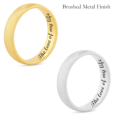 Men's 5.0mm Engravable Modern Comfort-Fit Wedding Band in 14K White or Yellow Gold (1 Line)