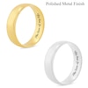 Men's 6.0mm Engravable Comfort-Fit Coin-Textured Edge Wedding Band in 14K White or Yellow Gold (1 Line)