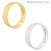 Men's 6.0mm Engravable Comfort-Fit Coin-Textured Edge Wedding Band in 14K White or Yellow Gold (1 Line)