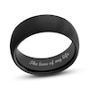 Men's 8.0mm Engravable Satin Low Dome Comfort-Fit Wedding Band in Tantalum with Black IP (1 Line)