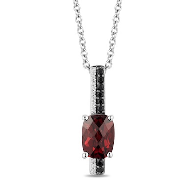 Disney Treasures 101 Dalmatians Garnet and 0.085 CT. T.W. Diamond Bar Pendant in Sterling Silver - 19"