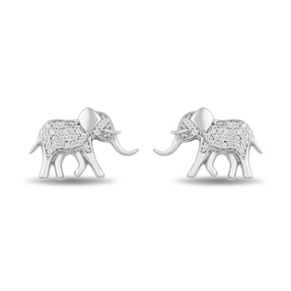 Disney Treasures The Lion King 0.085 CT. T.W. Diamond Elephant Stud Earrings in Sterling Silver