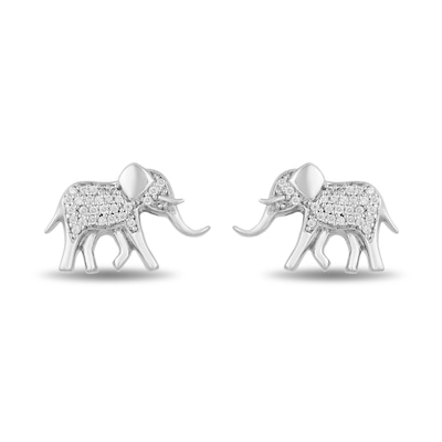 Disney Treasures The Lion King 0.085 CT. T.W. Diamond Elephant Stud Earrings in Sterling Silver