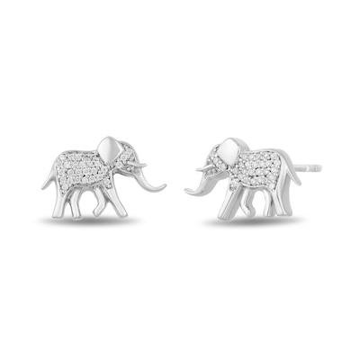 Disney Treasures The Lion King 0.085 CT. T.W. Diamond Elephant Stud Earrings in Sterling Silver