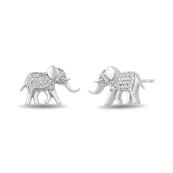 Disney Treasures The Lion King 0.085 CT. T.W. Diamond Elephant Stud Earrings in Sterling Silver