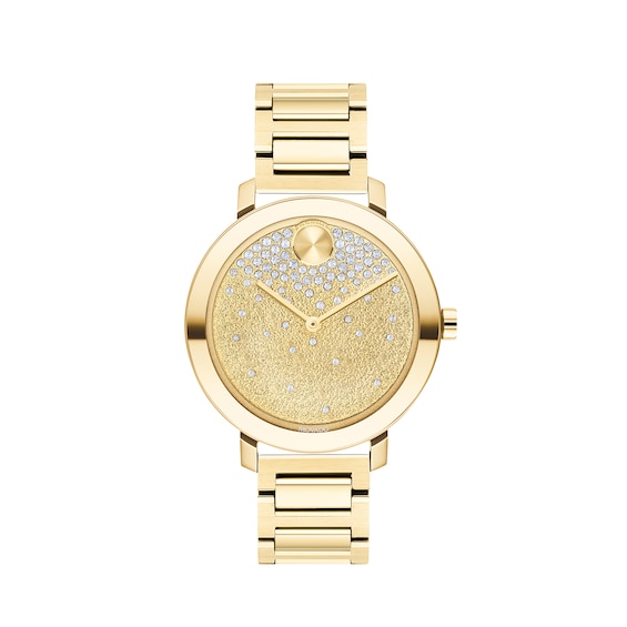 Ladies' Movado Bold® Evolution Crystal Accent Gold-Tone IP Watch with Gold-Tone Dial (Model: 3600705)