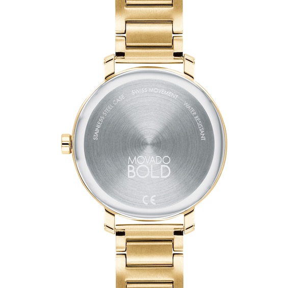 Ladies' Movado Bold® Evolution Crystal Accent Gold-Tone IP Watch with Gold-Tone Dial (Model: 3600705)