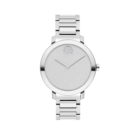 Ladies' Movado Bold® Evolution Crystal Accent Watch with Silver-Tone Dial (Model: 3600732)