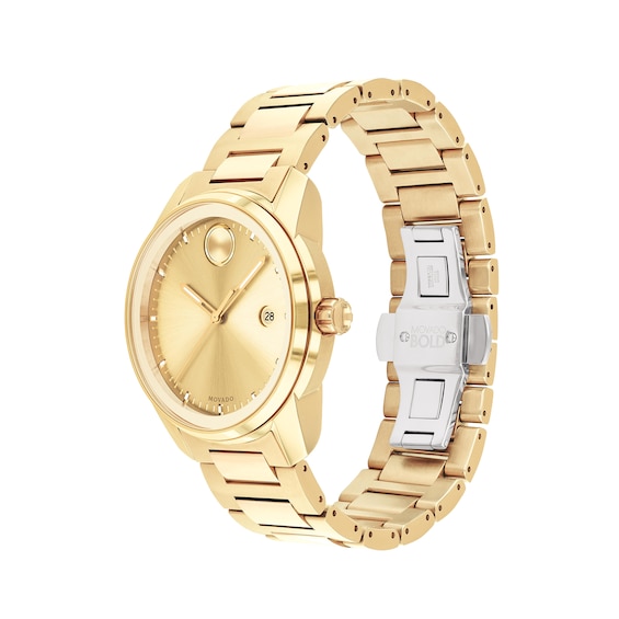 Men's Movado Bold® Verso Gold-Tone IP Watch with Gold-Tone Dial (Model: 3600735)