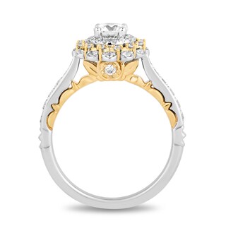 Collector's Edition Enchanted Disney Beauty and the Beast Diamond Engagement Ring in 14K Two-Tone Gold