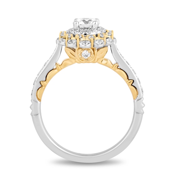 Collector's Edition Enchanted Disney Beauty and the Beast Diamond Engagement Ring in 14K Two-Tone Gold