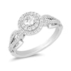 Thumbnail Image 0 of Enchanted Disney Tiana 0.58 CT. T.W. Diamond Double Frame Split Shank Engagement Ring in 14K White Gold
