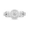 Thumbnail Image 3 of Enchanted Disney Tiana 0.58 CT. T.W. Diamond Double Frame Split Shank Engagement Ring in 14K White Gold