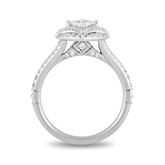 Enchanted Disney Ultimate Princess Celebration 0.95 CT. T.W. Princess-Cut Diamond Engagement Ring in 14K White Gold