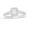 Thumbnail Image 1 of Vera Wang Love Collection 0.69 CT. T.W. Emerald-Cut Diamond Frame Engagement Ring in 14K White Gold