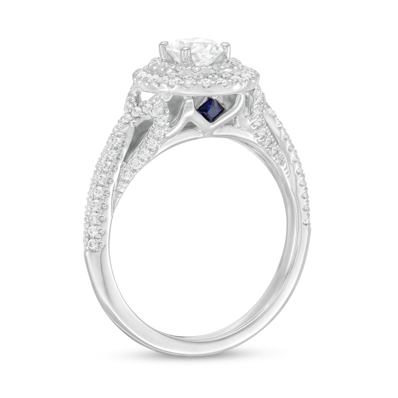 Vera Wang Love Collection 0.95 CT. T.W. Oval Diamond Double Frame ...