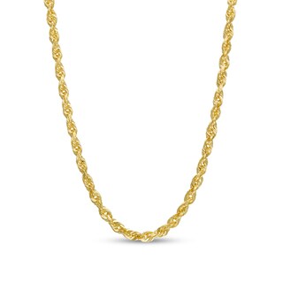 2.4mm Glitter Rope Chain Necklace in Solid 14K Gold - 20"