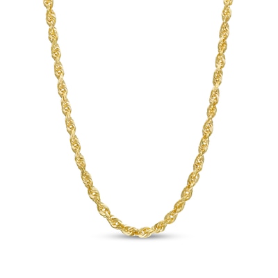 2.4mm Glitter Rope Chain Necklace in Solid 14K Gold - 20"