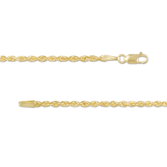 2.4mm Glitter Rope Chain Necklace in Solid 14K Gold - 20"