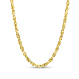 3.0mm Glitter Rope Chain Necklace in Solid 14K Gold - 24&quot;