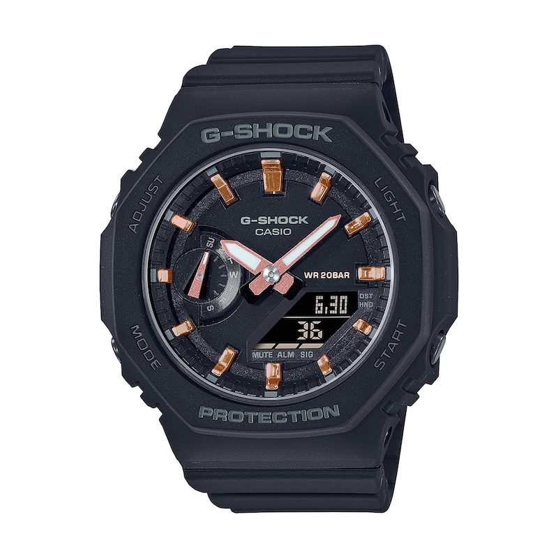Women’s Casio G-Shock S Series Black Resin Strap Watch with Black Dial (Model: GMAS2100-1A)|Peoples Jewellers