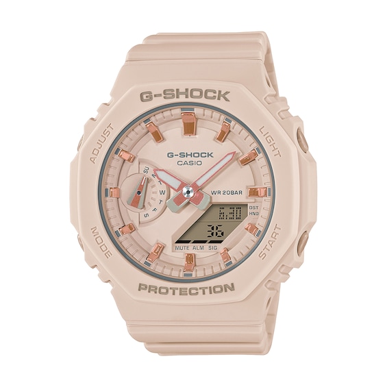 Women’s Casio G-Shock S Series Light Pink Resin Strap Watch with Light Pink Dial (Model: GMAS2100-4A)