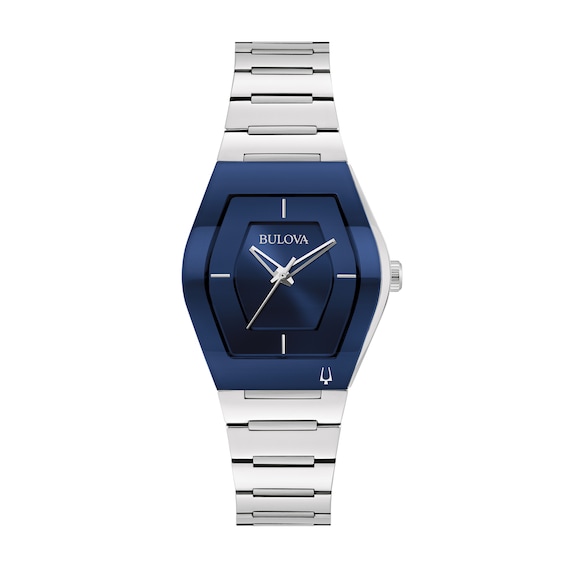 Ladies' Bulova Gemini Watch with Tonneau Dark Blue Dial (Model: 96L293)