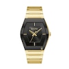 Thumbnail Image 0 of Men's Bulova Gemini Gold-Tone Watch with Tonneau Black Dial (Model: 97A164)