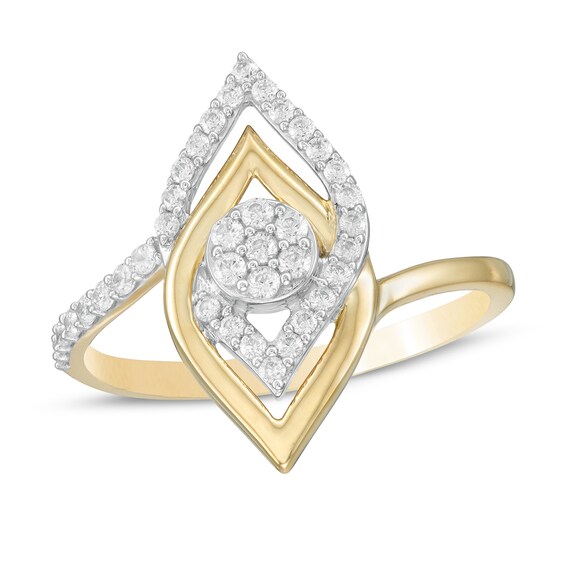 0.30 CT. T.W. Composite Diamond Interlocking Flame Ring in 10K Gold