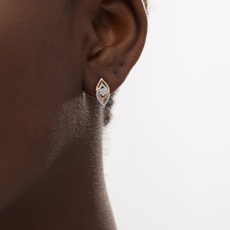 0.20 CT. T.W. Composite Diamond Interlocking Flames Stud Earrings in 10K Gold