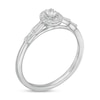 Thumbnail Image 2 of 0.20 CT. T.W. Oval Diamond Frame Promise Ring in 10K White Gold