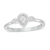 Thumbnail Image 0 of 0.16 CT. T.W. Pear-Shaped Diamond Frame Promise Ring in 10K White Gold
