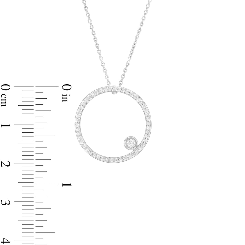 Marilyn Monroe™ Collection 0.23 CT. T.W. Diamond Circle Pendant in 10K White Gold|Peoples Jewellers