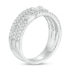 Thumbnail Image 2 of 0.50 CT. T.W. Baguette and Round Diamond Triple Row Anniversary Band in 14K White Gold