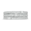 Thumbnail Image 3 of 0.50 CT. T.W. Baguette and Round Diamond Triple Row Anniversary Band in 14K White Gold