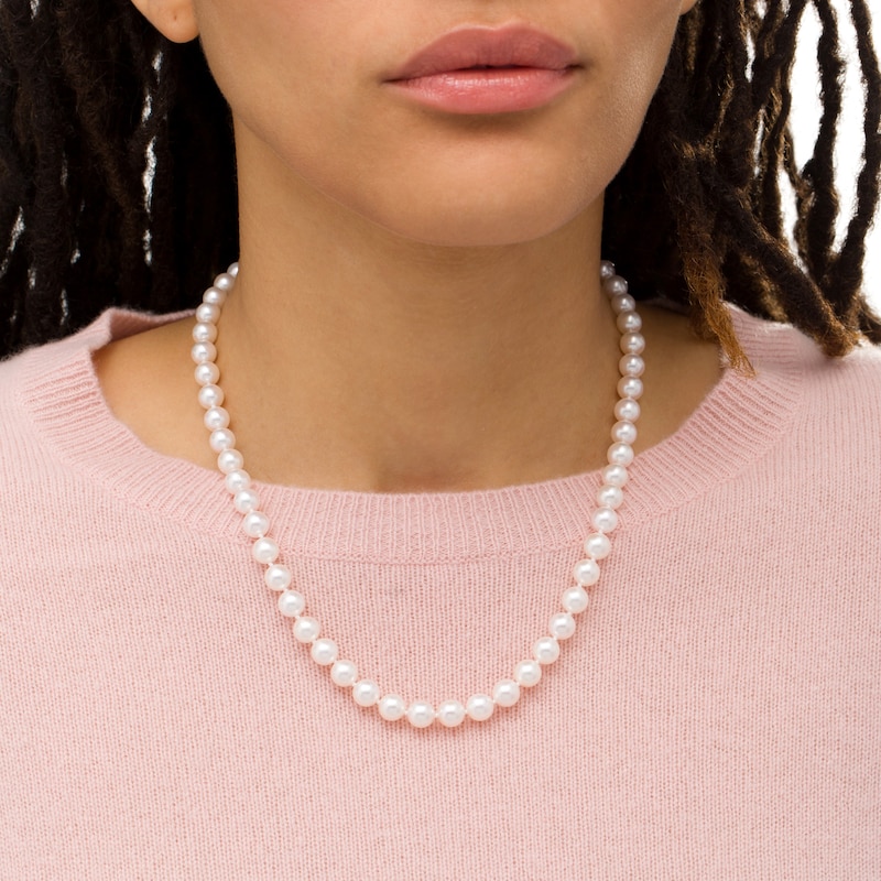 IMPERIAL® 7.0-7.5mm Akoya Cultured Pearl Strand Necklace with 14K Gold Fish-Hook Clasp