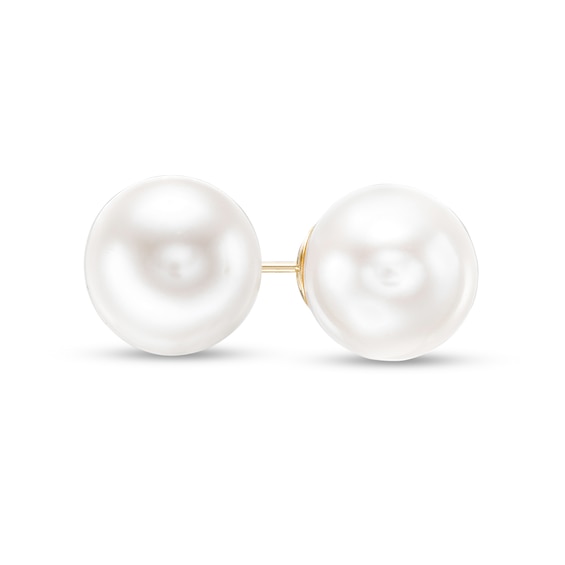 IMPERIAL® 9.0-10.0mm Freshwater Cultured Pearl Stud Earrings in 14K Gold