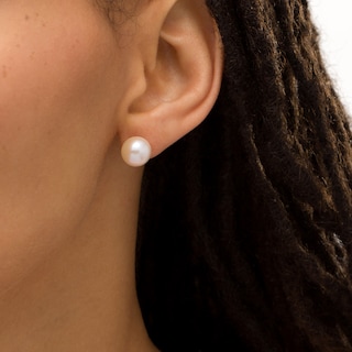 IMPERIAL® 9.0-10.0mm Freshwater Cultured Pearl Stud Earrings in 14K Gold