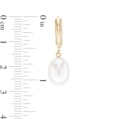 IMPERIAL® 8.0-9.0mm Baroque Freshwater Cultured Pearl Drop Earrings in 14K Gold