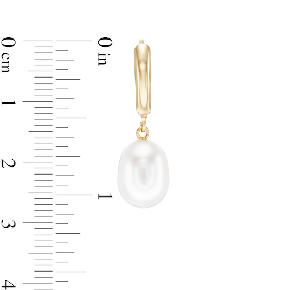 IMPERIAL® 8.0-9.0mm Baroque Freshwater Cultured Pearl Drop Earrings in 14K Gold