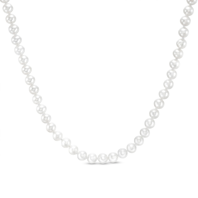 IMPERIAL® 5.0-6.0mm Freshwater Cultured Pearl Strand Necklace with 14K Gold Fish-Hook Clasp-16"