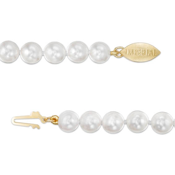 IMPERIAL® 5.0-6.0mm Freshwater Cultured Pearl Strand Necklace with 14K Gold Fish-Hook Clasp-16"