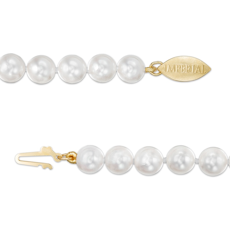 IMPERIAL® 5.0-6.0mm Freshwater Cultured Pearl Strand Necklace with 14K Gold Fish-Hook Clasp-16"|Peoples Jewellers