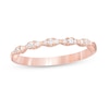 0.12 CT. T.W. Diamond Vintage-Style Scallop Edge Anniversary Band in 10K Rose Gold