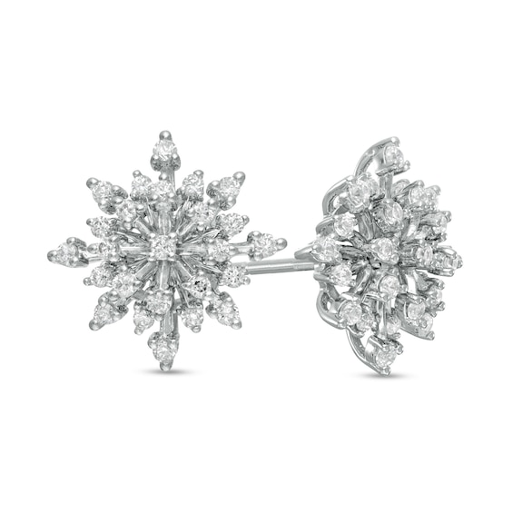 Marilyn Monroe™ Collection 0.45 CT. T.W. Diamond Starburst Stud Earrings in 10K White Gold