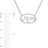 Thumbnail Image 2 of 0.06 CT. T.W. Diamond Sideways Oval "Mom" Necklace in Sterling Silver