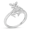 Thumbnail Image 2 of 0.065 CT. T.W. Diamond "MOM" Butterfly Bypass Ring in Sterling Silver